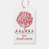 Merry kerstgnomen cadeaulabel (Voorkant)