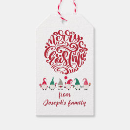 Merry kerstgnomen cadeaulabel