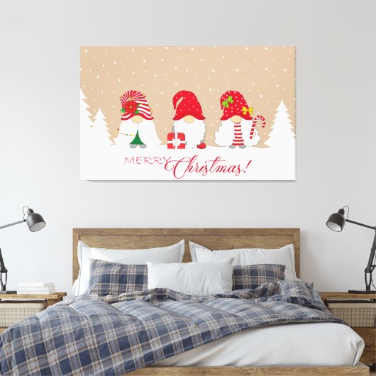 Merry Kerstgnomen Canvas Afdruk (Insitu (Slaapkamer))