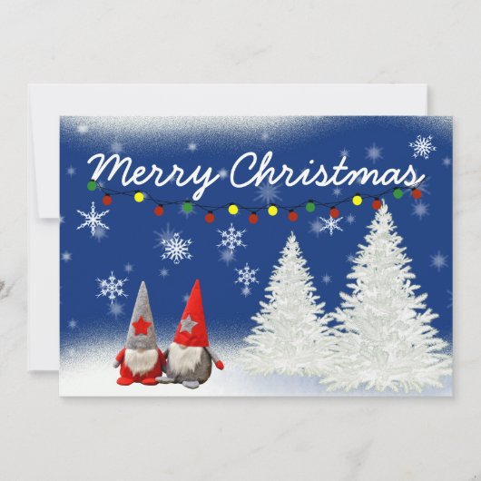 Merry Kerstgnomen Feestdagenkaart (Voorkant)