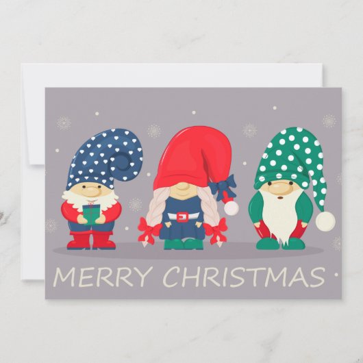 Merry Kerstgnomen Feestdagenkaart (Voorkant)