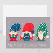 Merry Kerstgnomen Feestdagenkaart (Voorkant / Achterkant)