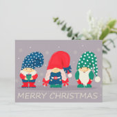 Merry Kerstgnomen Feestdagenkaart (Staand voorkant)