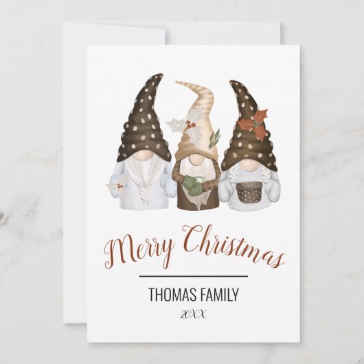 Merry Kerstgnomen Feestdagenkaart (Voorkant)