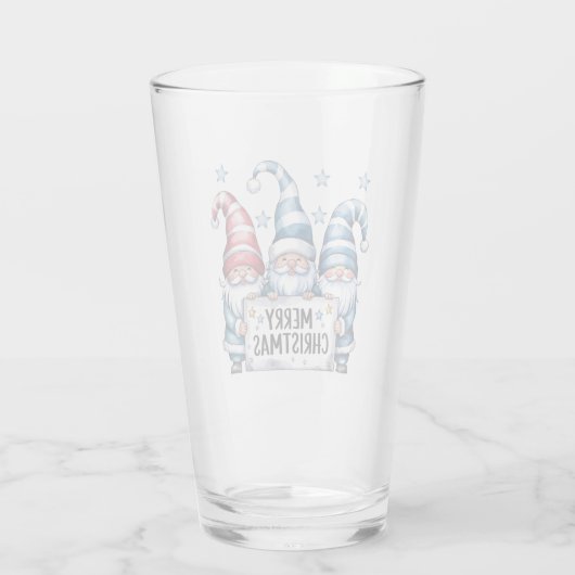 Merry Kerstgnomen Glas (Achterkant)
