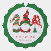 Merry Kerstgnomen Green Ornament Kaart (Achterkant)