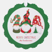 Merry Kerstgnomen Green Ornament Kaart (Voorkant)