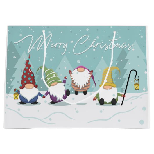 Merry Kerstgnomen Groot Cadeauzakje (Voorkant)