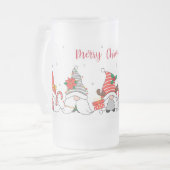 Merry Kerstgnomen Matglas Bierpul (Voorkant links)