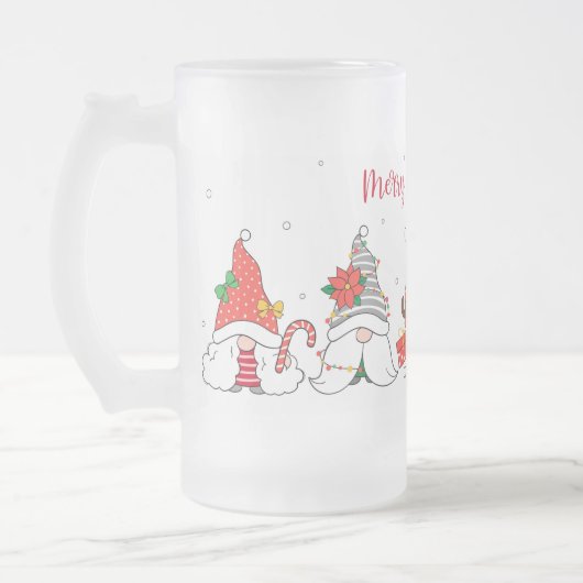 Merry Kerstgnomen Matglas Bierpul (Links)