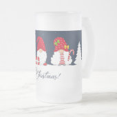 Merry Kerstgnomen Matglas Bierpul (Voorkant rechts)