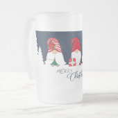 Merry Kerstgnomen Matglas Bierpul (Voorkant links)