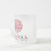Merry kerstgnomen matglas koffiemok (Voorkant links)