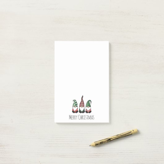 Merry Kerstgnomen Post-it® Notes (Op bureau)