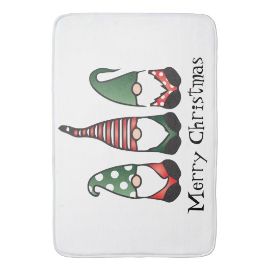 Merry Kerstgnomen Red Green Badmat (Voorkant Verticaal)