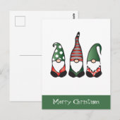 Merry Kerstgnomen Red Green Briefkaart (Voorkant / Achterkant)