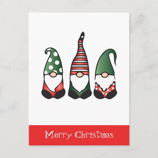 Merry Kerstgnomen Red Green Briefkaart (Voorkant)