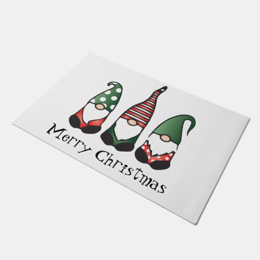 Merry Kerstgnomen Red Green Deurmat (Schuin)