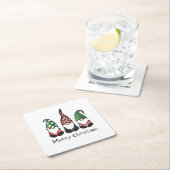 Merry Kerstgnomen Red Green Kartonnen Onderzetters (Insitu)