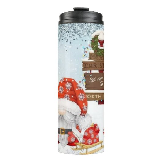 Merry Kerstgnomen Thermosbeker (Voorkant)