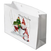 Merry Kerstgnomes Snowmen Groot Cadeauzakje (Achterkant Gekanteld)