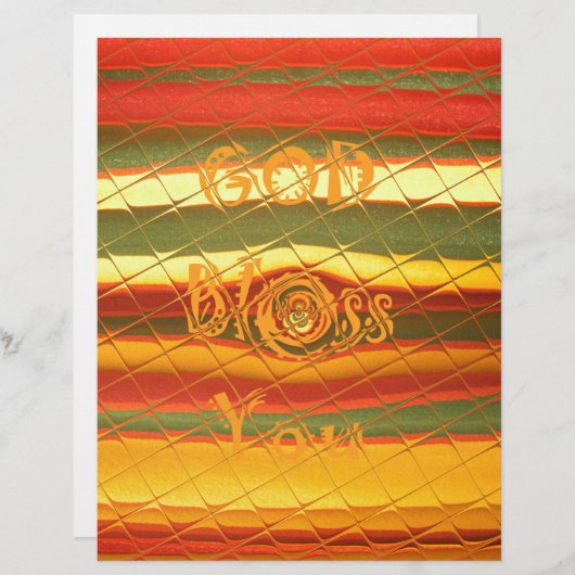 Merry KerstGod zegene Uw Colour Design Briefhoofd (Voorkant / Achterkant)