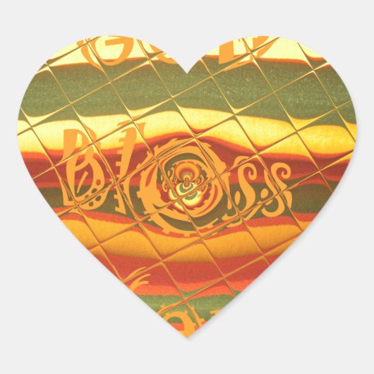 Merry KerstGod zegene Uw Colour Design Hart Sticker (Voorkant)