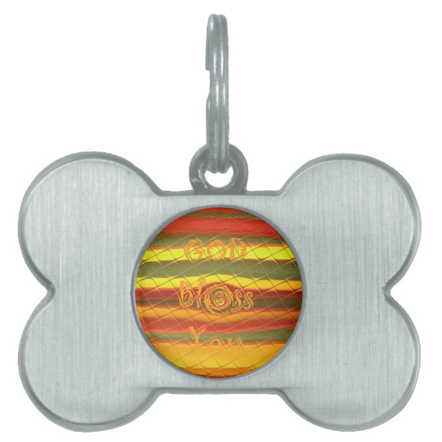 Merry KerstGod zegene Uw Colour Design Huisdieren Naamplaatje (voorkant)