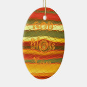 Merry KerstGod zegene Uw Colour Design Keramisch Ornament (Rechts)