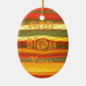 Merry KerstGod zegene Uw Colour Design Keramisch Ornament (Voorkant)