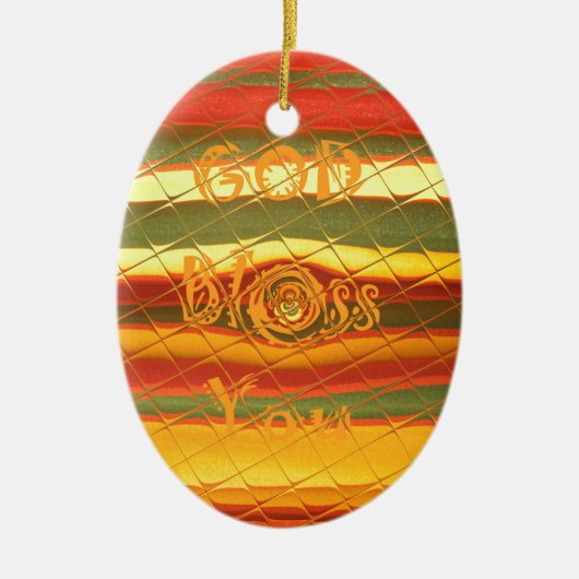 Merry KerstGod zegene Uw Colour Design Keramisch Ornament (Voorkant)