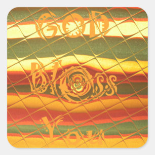Merry KerstGod zegene Uw Colour Design Vierkante Sticker