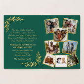 Merry KerstGold Berries Green Photo Collage Folie Kaarten (Binnen)