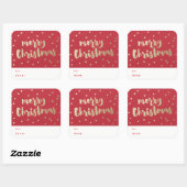Merry KerstGold Confetti Vierkante Sticker (Vel)