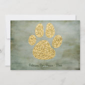 Merry KerstGold Dog Paw Feestdagenkaart (Achterkant)