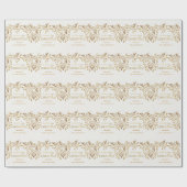 Merry kerstGold Faux Metallic Holly Garland Cadeaupapier (Vlak)