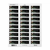 Merry kerstGold Floral Lijst Etiket (Full Sheet)