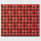 Merry KerstGold Glitter Script Buffalo Warm Cadeaupapier (Vlak)