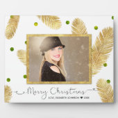 Merry KerstGold Glitter Script - Foto Plaque Fotoplaat (Voorkant)