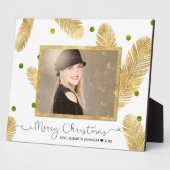 Merry KerstGold Glitter Script - Foto Plaque Fotoplaat (Zijkant)