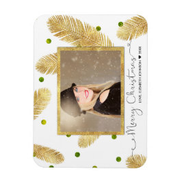 Merry KerstGold Glitter Script - Fotomagneet Magneet