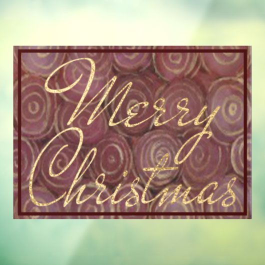 Merry KerstGold Window Cling Raamsticker (Vel 3)