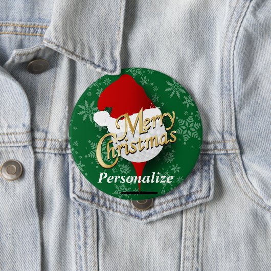 Merry KerstGolf Ball Ronde Button 4,0 Cm (In situ)