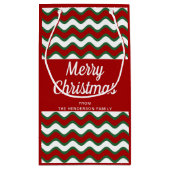 Merry-kerstgolfband Pattern Red Klein Cadeauzakje (Achterkant)