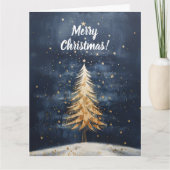 Merry kerstgouden boom kaart (Voorkant)