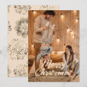 Merry Kerstgouden sierfoto Feestdagenkaart (Voorkant / Achterkant)