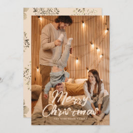 Merry Kerstgouden sierfoto Feestdagenkaart