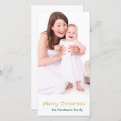 Merry Kerstgouden Sparkle Feestdagenkaart (Voorkant / Achterkant)