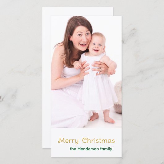 Merry Kerstgouden Sparkle Feestdagenkaart (Voorkant / Achterkant)