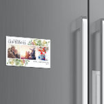 Merry KerstgouWinter Fotovakantie Magnet<br><div class="desc">Op zoek naar een unieke vakantiekaart die echt opvalt? Bekijk onze heerlijke kerstfeestelijke winter Greenery Botanical Photo Holiday Kaart Magnet! Deze mooie kaart bevat drie van je favoriete foto's, omgeven door feestelijke rode en groene wintermotieven. De moderne kalligrafie voltooit de blik, makend deze één vakantiekaart die zeker is om indruk...</div>